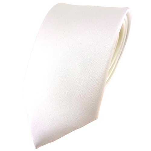 TigerTie Satin Seidenkrawatte in creme weiss einfarbig Uni - Krawatte 100% Seide TigerTie Satin Seidenkrawatte in creme weiss einfarbig Uni - Krawatte 100% Seide von TigerTie
