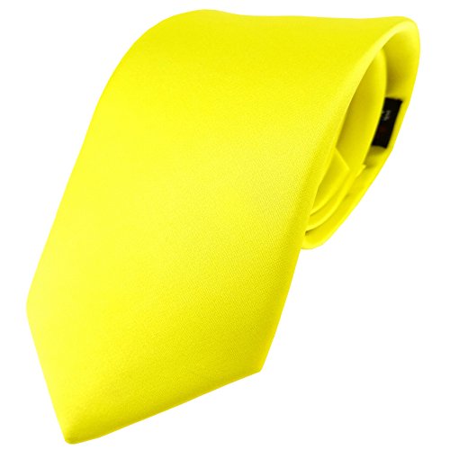 TigerTie Satin Seidenkrawatte in gelb zitronengelb einfarbig Uni - Krawatte 100% Seide TigerTie Satin Seidenkrawatte in gelb zitronengelb einfarbig Uni - Krawatte 100% Seide von TigerTie