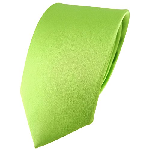 TigerTie Satin Seidenkrawatte in hellgrün einfarbig Uni - Krawatte 100% Seide von TigerTie