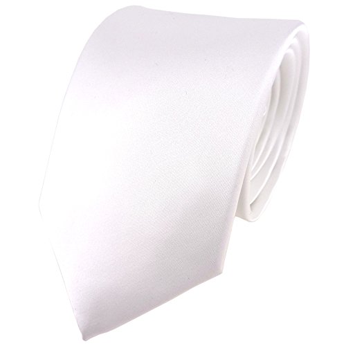 TigerTie Satin Seidenkrawatte in weiss einfarbig Uni - Krawatte 100% Seide TigerTie Satin Seidenkrawatte in weiss einfarbig Uni - Krawatte 100% Seide von TigerTie