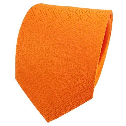 TigerTie Satin Seidenkrawatte orange reinorange gemustert - Krawatte Seide von TigerTie