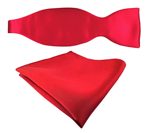TigerTie - Satin Selbstbinder + Einstecktuch in Uni verkehrsrot - 100% reine Seide TigerTie - Satin Selbstbinder + Einstecktuch in Uni verkehrsrot - 100% reine Seide von TigerTie