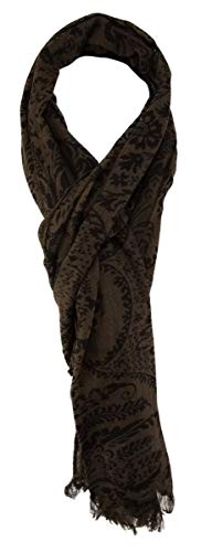 TigerTie Schal in braun dunkelbraun gemustert - 190 x 50 cm - 100% Wolle von TigerTie