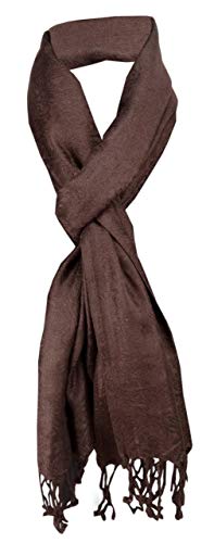 TigerTie Schal in braun dunkelbraun mit langen Fransen - Gr. 180 x 35 cm - Halstuch TigerTie Schal in braun dunkelbraun mit langen Fransen - Gr. 180 x 35 cm - Halstuch von TigerTie