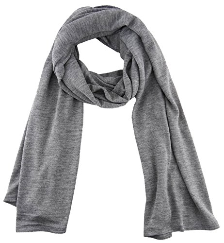 TigerTie - Schal in grau einfarbig Uni - Größe 180 x 30 cm - 100% Viscose von TigerTie