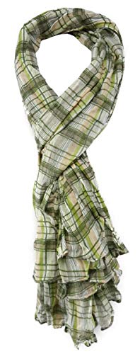 TigerTie Schal in grün olive grau beige gemustert Gr. 180 x 100 cm von TigerTie