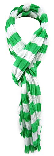 TigerTie Schal in grün weiß gestreift mit Fransen Gr. 180 x 50 cm von TigerTie
