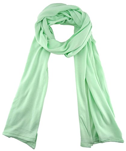 TigerTie - Schal in mint einfarbig Uni - Größe 180 x 30 cm - 100% Viscose von TigerTie