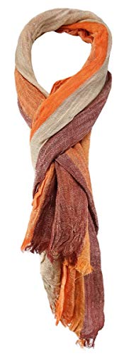 TigerTie Schal in orange beige weinrot blutorange gemustert Gr. 180 x 50 cm von TigerTie