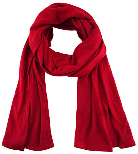 TigerTie - Schal in rot einfarbig Uni - Größe 180 x 30 cm - 100% Viscose von TigerTie