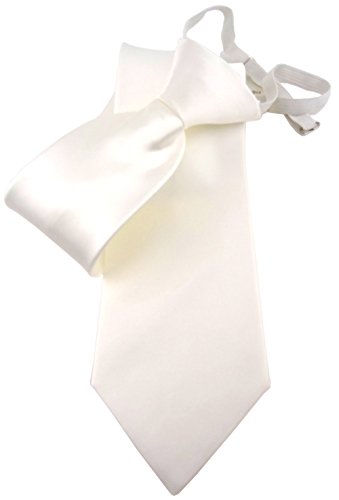 TigerTie Security Satin Seidenkrawatte creme weiß cremeweiß uni Gummizug - Krawatte Seide von TigerTie