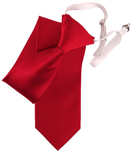 TigerTie Security Satin Seidenkrawatte rot verkehrsrot uni Gummizug - Krawatte Seide von TigerTie