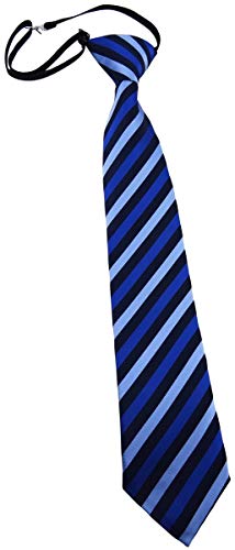 TigerTie Security Sicherheits Krawatte blau dunkelblau gestreift - vorgebunden mit Gummizug von TigerTie