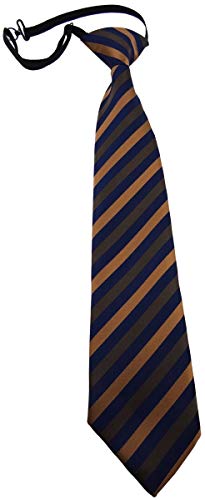 TigerTie Security Sicherheits Krawatte braun blau gestreift - vorgebunden mit Gummizug von TigerTie