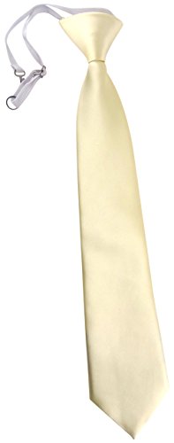 TigerTie Security Sicherheits Krawatte in beige creme Uni einfarbig - vorgebunden Gummizug von TigerTie