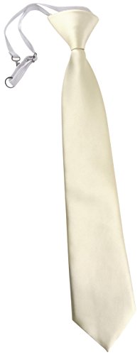 TigerTie Security Sicherheits Krawatte in creme Uni einfarbig - vorgebunden Gummizug von TigerTie