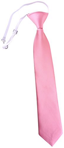 TigerTie Security Sicherheits Krawatte in rosa Uni einfarbig - vorgebunden Gummizug von TigerTie
