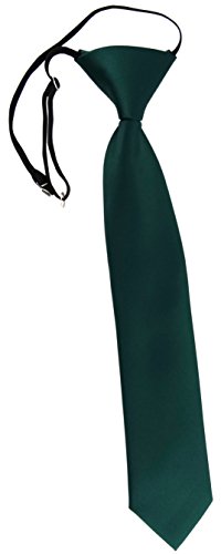 TigerTie Security Sicherheits Krawatte in tannengrün Uni einfarbig - vorgebunden mit Gummizug in schwarz von TigerTie