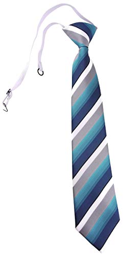 TigerTie Security Sicherheits Krawatte in türkis petrol grau weiss gestreift - vorgebunden mit Gummizug von TigerTie