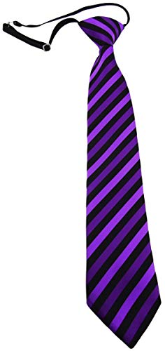 TigerTie Security Sicherheits Krawatte lila schwarz gestreift - vorgebunden mit Gummizug von TigerTie
