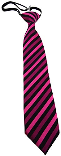 TigerTie Security Sicherheits Krawatte magenta lila schwarz gestreift - vorgebunden mit Gummizug von TigerTie