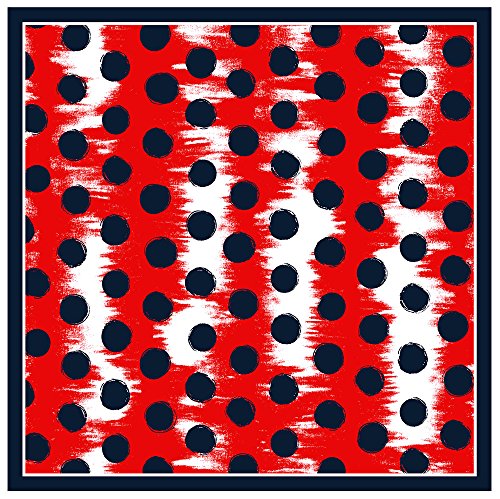 TigerTie Seiden Nickituch Satin in rot marine weiss gepunktet - Größe 50 x 50 cm von TigerTie