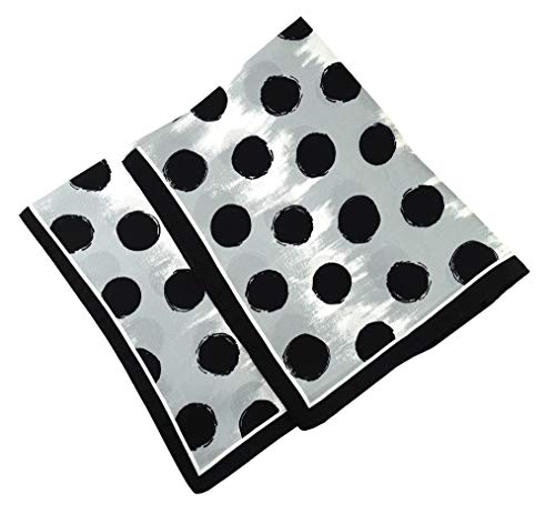 TigerTie Seiden Nickituch Satin in schwarz grau weiss gepunktet - Größe 50 x 50 cm von TigerTie