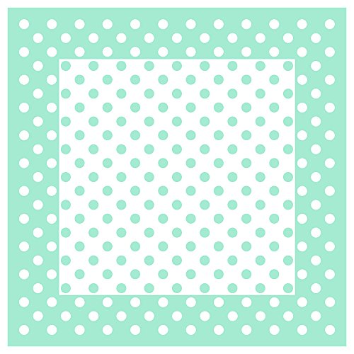 TigerTie Seiden Nickituch in mint weiss gepunktet - 50 x 50 cm - 100% Seide von TigerTie