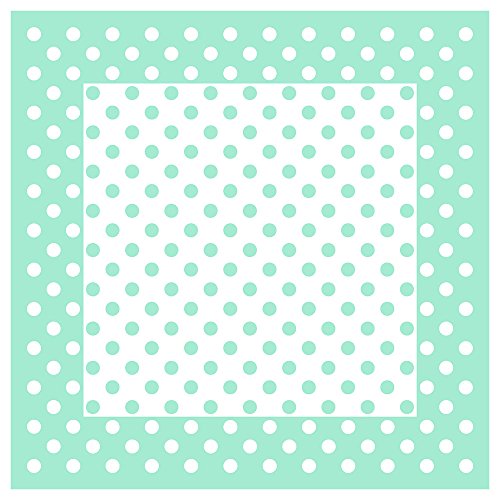 TigerTie Seiden Nickituch in mint weiss gepunktet - 50 x 50 cm - 100% Seide von TigerTie