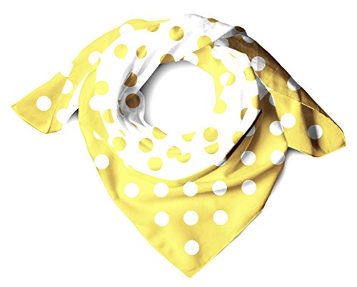 TigerTie Seiden Satin Nickituch in zitronengelb weiss gepunktet - Größe 50 x 50 cm TigerTie Seiden Satin Nickituch in zitronengelb weiss gepunktet - Größe 50 x 50 cm von TigerTie