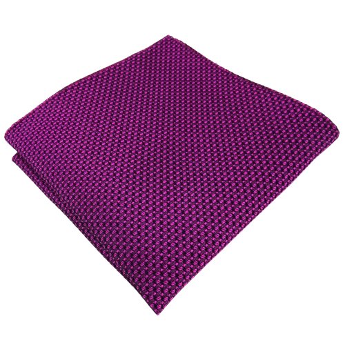 TigerTie Seideneinstecktuch in lila magenta beere schwarz gemustert - Einstecktuch 100% Seide - Größe 25 x 25 cm von TigerTie