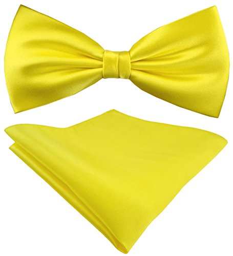 TigerTie Seidenfliege Satin Einstecktuch in Uni gelb zitronengelb - 100% reine Seide TigerTie Seidenfliege Satin Einstecktuch in Uni gelb zitronengelb - 100% reine Seide von TigerTie