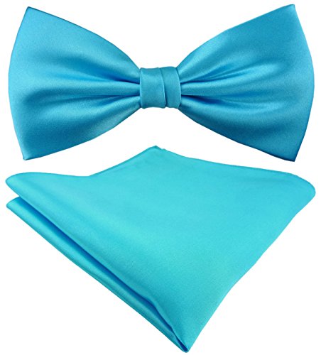 TigerTie Seidenfliege Satin Einstecktuch in Uni türkis - 100% reine Seide TigerTie Seidenfliege Satin Einstecktuch in Uni türkis - 100% reine Seide von TigerTie