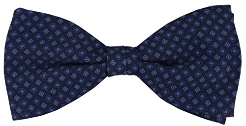 TigerTie Seidenfliege in blau dunkelblau marine gemustert - Fliege 100% pure Seide + Aufbewahrungsbox von TigerTie