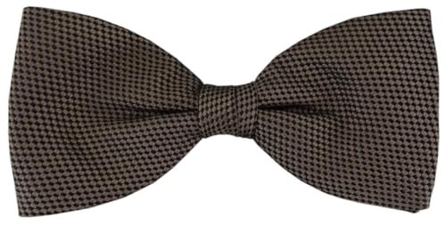 TigerTie - Herren Seidenfliege in camel dunkelbraun einfarbig mit feiner Punktstruktur – Fliege aus 100% Seide, ideal für Hochzeit, Party, Business, Abendgarderobe und festliche Anlässe von TigerTie