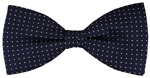 TigerTie Seidenfliege in marine dunkelblau silber gepunktet gemustert - Fliege 100% pure Seide + Aufbewahrungsbox TigerTie Seidenfliege in marine dunkelblau silber gepunktet gemustert - Fliege 100% pure Seide + Aufbewahrungsbox von TigerTie