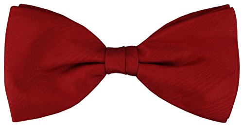TigerTie Seidenfliege in rot, Fliege 100% pure Seide - echter Moiré Effekt von TigerTie