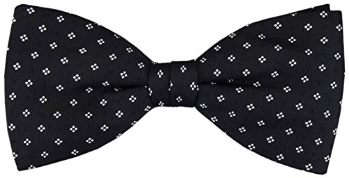 TigerTie Seidenfliege in schwarz silber gemustert - Fliege 100% pure Seide + Aufbewahrungsbox von TigerTie