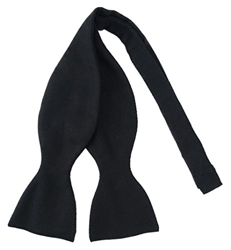 TigerTie Selbstbinder Piqué in schwarz gemustert, Querbinder 100% Baumwolle + Aufbewahrungsbox von TigerTie