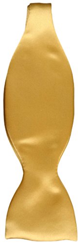 TigerTie Selbstbinder Seidenfliege in gold hellgold einfarbig Uni, Spitzenqualität, Querbinder 100% Seide + Aufbewahrungsbox von TigerTie
