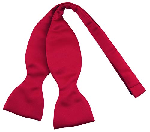 TigerTie Selbstbinder Seidenfliege in rot einfarbig Uni, Spitzenqualität, Querbinder 100% Seide + Aufbewahrungsbox von TigerTie