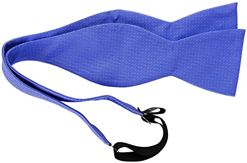 TigerTie Selbstbinder blau in silber gepunktet, Fliege 100% pure Seide von TigerTie