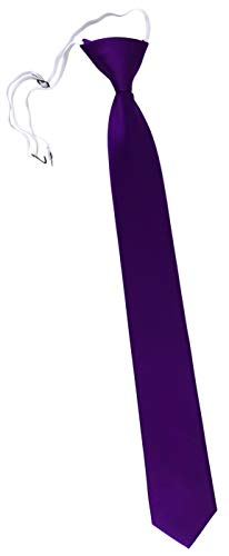 TigerTie Sicherheits Krawatte in lila violett einfarbig Uni Rips - Krawatte vorgebunden mit Gummizug von TigerTie