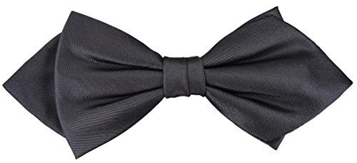TigerTie Spitzfliege in anthrazit, Fliege 100% pure Seide - echter Moiré Effekt von TigerTie