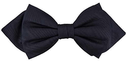 TigerTie Spitzfliege in navy, Fliege 100% pure Seide - echter Moiré Effekt von TigerTie