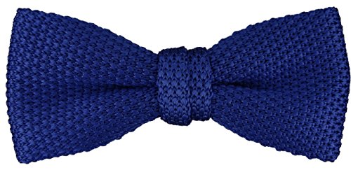 TigerTie Strick Seidenfliege in royal blau einfarbig Uni - Fliege 100% pure Seide + Aufbewahrungsbox von TigerTie