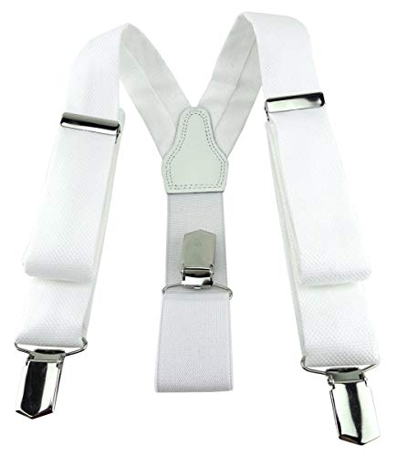 TigerTie Unisex Hosenträger Pique weiss uni gemustert - Y-Form mit 3 extra starken Clips - verstellbar 82 bis 130 cm TigerTie Unisex Hosenträger Pique weiss uni gemustert - Y-Form mit 3 extra starken Clips - verstellbar 82 bis 130 cm von TigerTie