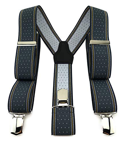 TigerTie Unisex Hosenträger in Y-Form mit 3 extra starken Clips - Farbe in anthrazit grau gold silber gepunktet gestreift - hochwertige Verarbeitung - Breite 35 mm TigerTie Unisex Hosenträger in Y-Form mit 3 extra starken Clips - Farbe in anthrazit grau gold silber gepunktet gestreift - hochwertige Verarbeitung - Breite 35 mm von TigerTie