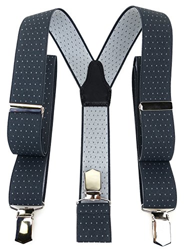 TigerTie Unisex Hosenträger in Y-Form mit 3 extra starken Clips - Farbe in anthrazit grau silber gepunktet - hochwertige Verarbeitung - Breite 35 mm TigerTie Unisex Hosenträger in Y-Form mit 3 extra starken Clips - Farbe in anthrazit grau silber gepunktet - hochwertige Verarbeitung - Breite 35 mm von TigerTie