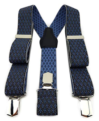 TigerTie Unisex Hosenträger in Y-Form mit 3 extra starken Clips - Farbe in dunkelblau grau gemustert - hochwertige Verarbeitung - Breite 35 mm TigerTie Unisex Hosenträger in Y-Form mit 3 extra starken Clips - Farbe in dunkelblau grau gemustert - hochwertige Verarbeitung - Breite 35 mm von TigerTie